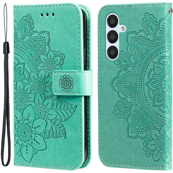 Θήκη με πτερύγιο για Samsung Galaxy A54 5G, Mandala Flower, πράσινη