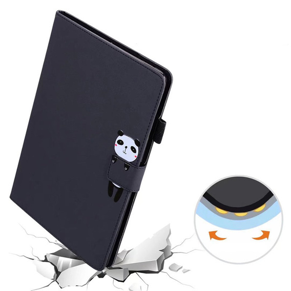 θήκη για iPad 10.2" 2021/2020/2019 (9/8/7 gen.), με πτερύγιο, animal, μαύρη
