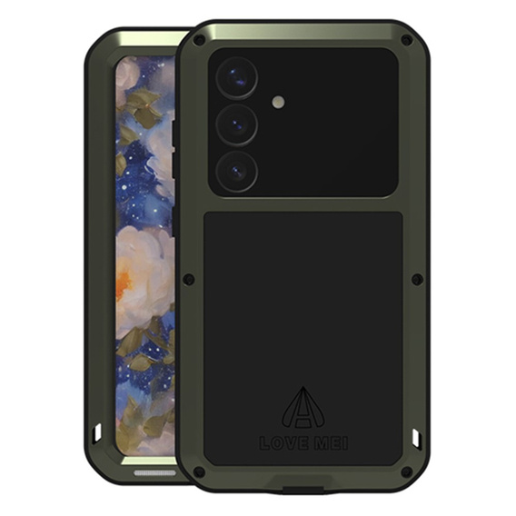 Love Mei Θήκη για Samsung Galaxy S25, armored with glass, πράσινη