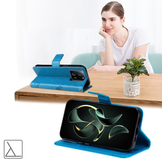 Θήκη με πτερύγιο για Xiaomi 13T / 13T Pro, δέντρο, μπλε