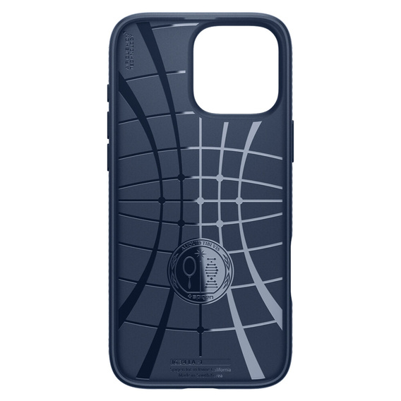 θήκη Spigen για iPhone 16 Pro, Liquid Air, σκούρο μπλε + μετριασμένο γυαλί 9H