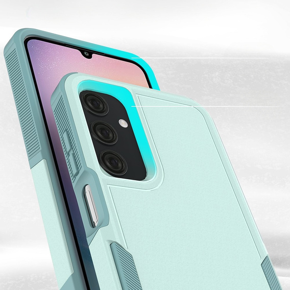 Θωρακισμένη θήκη για Samsung Galaxy A25, διπλής στρώσης, μέντας + γυαλί 9H