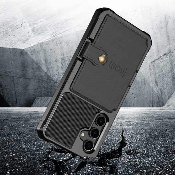 Θήκη για Samsung Galaxy S23 FE, Card Holder Kickstand, μαύρη
