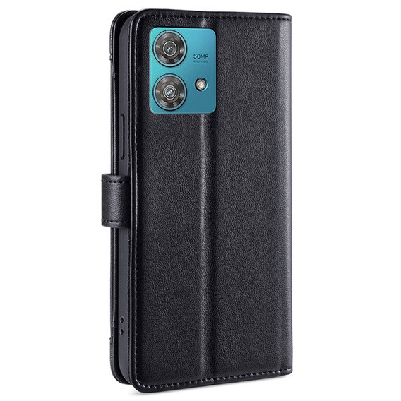 Θήκη με πτερύγιο για Motorola Edge 40 Neo, Wallet Zipper Pocket, μαύρη