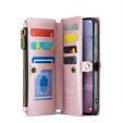 θήκη CASEME για Samsung Galaxy S24 FE, RFID Leather Wallet, με λουράκι ώμου, ροζ