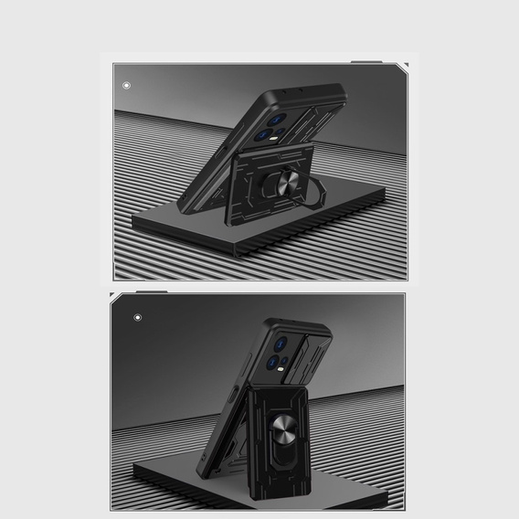 Θωρακισμένη θήκη για Motorola Edge 30 Fusion 5G, Camera Slide Card Slot, μαύρη