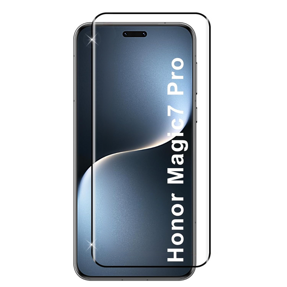 3D γυαλί μετριασμένο για Honor Magic 7 Pro, μαύρο πλαίσιο