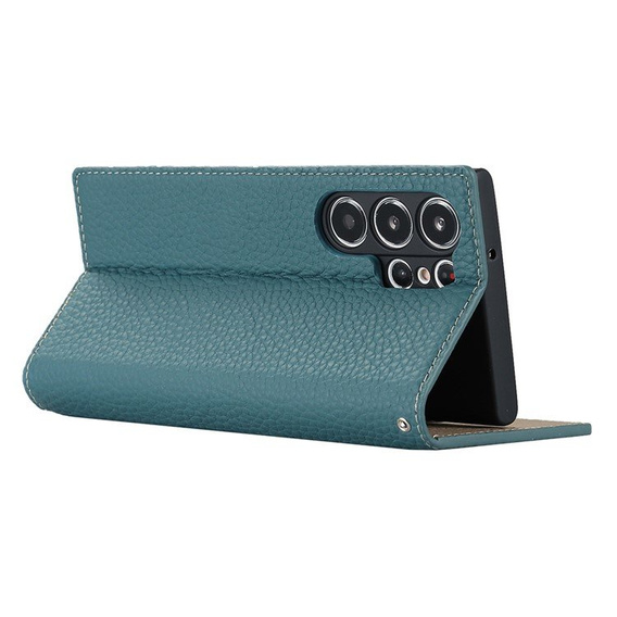 Δερμάτινη θήκη για Samsung Galaxy S23 Ultra, ERBORD Grain Leather, μπλε
