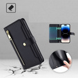 Θήκη με πτερύγιο για iPhone 14 Pro, Wallet Zipper Pocket, μαύρη