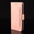 Θήκη με πτερύγιο για Honor 400 Pro 5G, Card Slot, ροζ