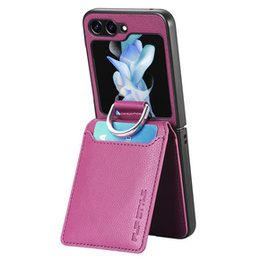 Θήκη για Samsung Galaxy Z Flip7 FE / Z Flip6, Card Slot Ring Case, μωβ