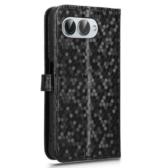 θήκη πτερύγιο για T Phone 3 5G, Wallet Rhombus, μαύρη