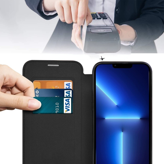 Θήκη με πτερύγιο για iPhone 13 Pro Max, RFID Wallet MagSafe CamShield, μαύρη