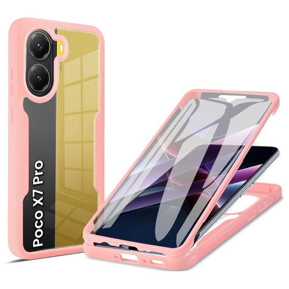 Θήκη για Xiaomi Poco X7 Pro 5G, Shockproof, με μεμβράνη, ροζ