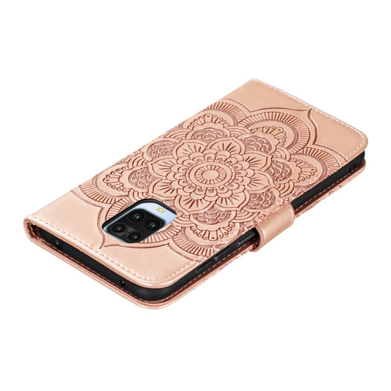 Θήκη με πτερύγιο για Xiaomi Redmi Note 9s/ 9 Pro, Mandala Flower, ροζ rose gold