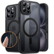 Θήκη για iPhone 16 Pro, για MagSafe, ERBORD Μatt Case, μαύρη + Γυαλί οθόνης