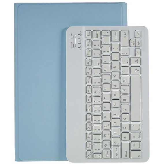 Θήκη + πληκτρολόγιο Galaxy Tab S7+ Plus / S8+ Plus /S7 FE T730 T733, Pen Slot, μπλε