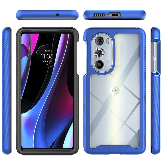 Θήκη για Motorola Edge 30 Pro, Shockproof, με μεμβράνη, μπλε