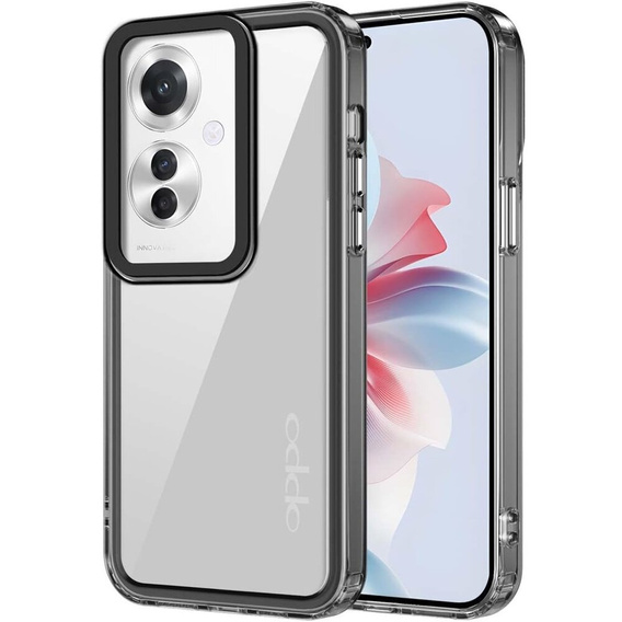 Θήκη για Oppo Reno 11F 5G, Fusion Hybrid, διαφανής / μαύρη