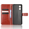 Θήκη με πτερύγιο για Oppo A17, Crazy Horse Wallet, καφέ