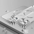 Θήκη για iPhone 14 Pro, Electro MagSafe, ασημένια + Γυαλί για την οθόνη