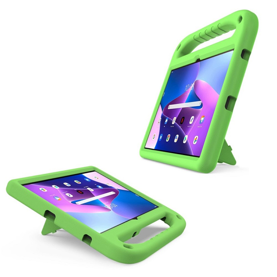 Παιδική θήκη για Lenovo Tab M10 Plus 10.6 Gen 3 TB-125F TB-128F, παιδική θήκη με λαβή, πράσινη
