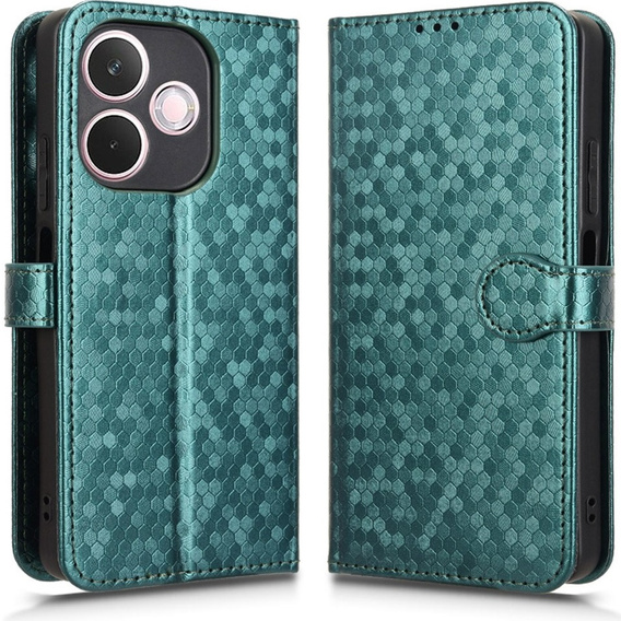 θήκη πτερύγιο για Oppo A5 Pro 5G, Wallet Rhombus, πράσινη