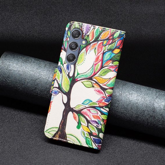 Θήκη με πτερύγιο για Samsung Galaxy M34, Wallet, tree of life, λευκή