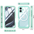 Θήκη για iPhone 16, Shockproof, με γυαλί, για MagSafe, πράσινη