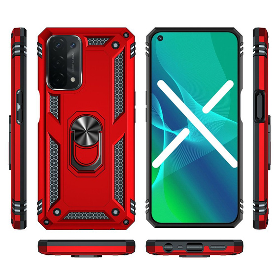 θωρακισμένη θήκη για OPPO A54 5G/A74 5G/A93 5G, Nox Case Ring, κόκκινη