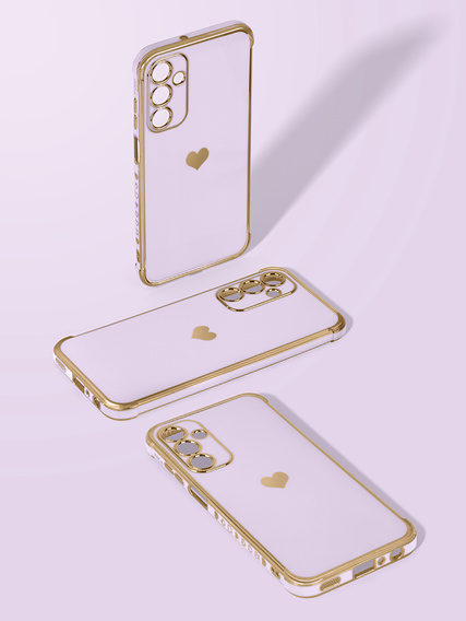 Θήκη για Samsung Galaxy A15 4G / 5G, Electro heart, μωβ + Full Glue Ceramic Glass