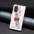 Θήκη με πτερύγιο για Oppo A38 4G / Oppo A18 4G, Wallet, Giraffe ροζ