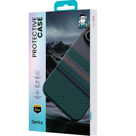 Θήκη BENKS Kevlar Magnetic Armor Air Aurora 600D SA65 για MagSafe για iPhone 16 Pro
