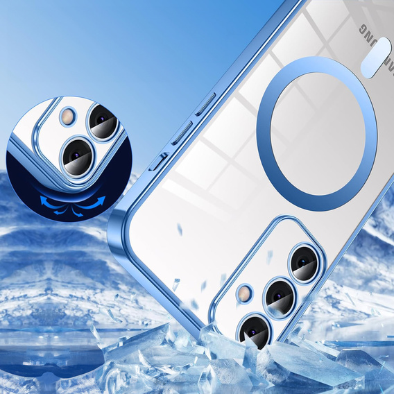 Θήκη για Samsung Galaxy S25, Electro MagSafe, μπλε + κορδόνι
