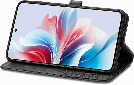 Θήκη με πτερύγιο για Oppo Reno 11F 5G, Mandala, μαύρη