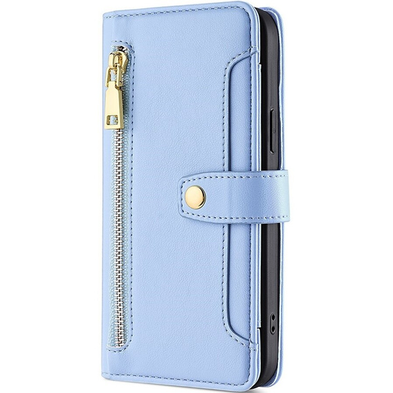 Θήκη με πτερύγιο για Honor Magic5 Lite, Wallet Zipper Pocket, μπλε