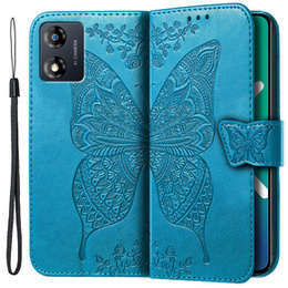 Θήκη με πτερύγιο για Motorola Moto E13, Butterfly, μπλε