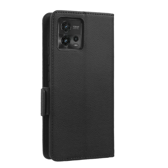 Θήκη με πτερύγιο για Motorola Moto G72, Wallet Litchi Magnet, μαύρη