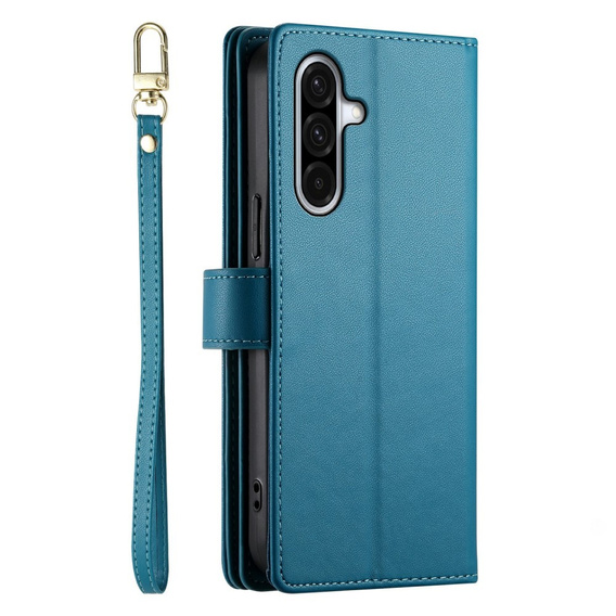 Θήκη με πτερύγιο για Samsung Galaxy A56 5G, Wallet Zipper Pocket, μπλε