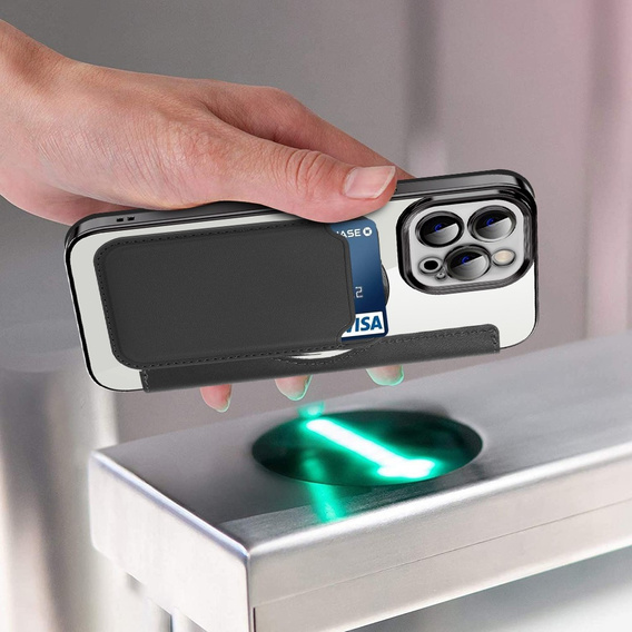 Θήκη με πτερύγιο για iPhone 12 Pro, RFID Wallet MagSafe CamShield, μαύρη