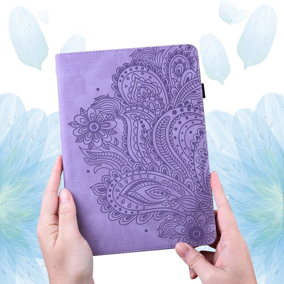θήκη με πτερύγιο για Xiaomi Redmi Pad SE 11", flower, μωβ