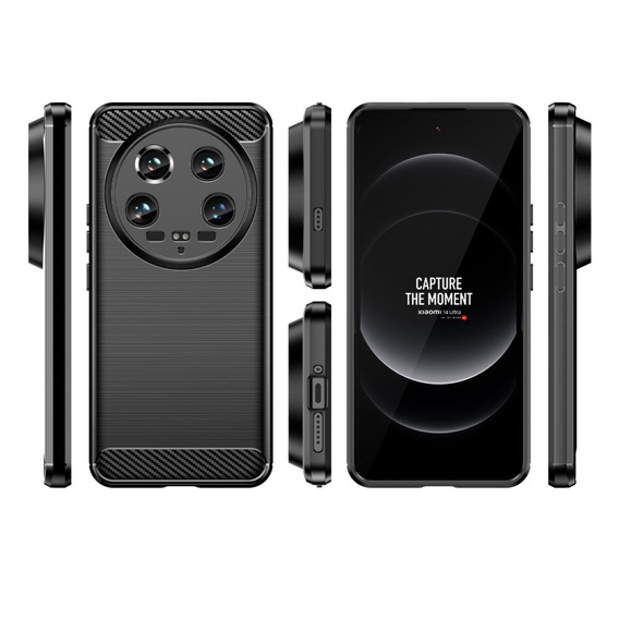 Θήκη για Xiaomi 14 Ultra, Carbon, μαύρη