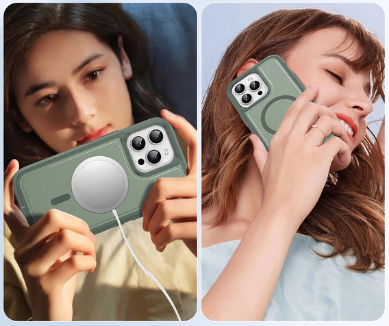 Θήκη με πλαίσιο για iPhone 15 Pro, για MagSafe, πράσινη