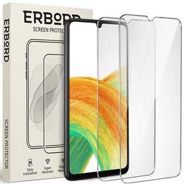 2x Μετριασμένο γυαλί για Samsung Galaxy A33 5G, ERBORD 9H Hard Glass στην οθόνη