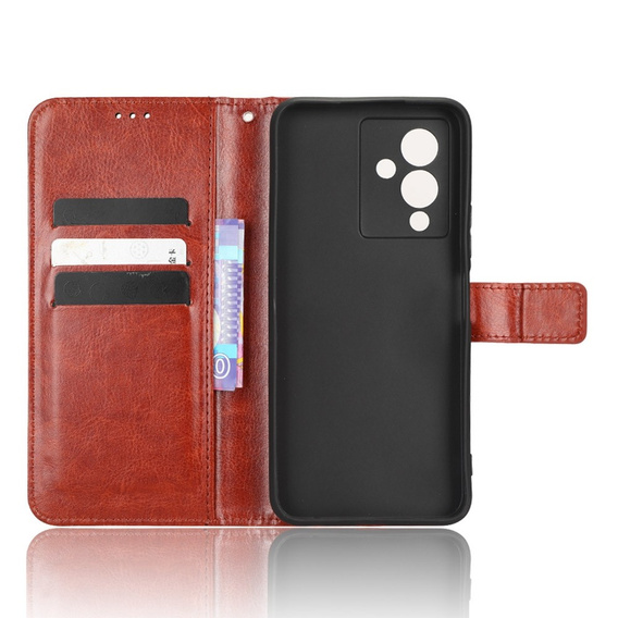 Θήκη με πτερύγιο για Infinix Note 12 5G, Crazy Horse Wallet, καφέ