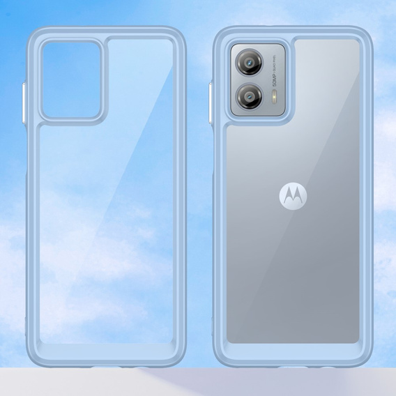 Θήκη για Motorola Moto G53 5G, Fusion Hybrid, διαφανής / μπλε