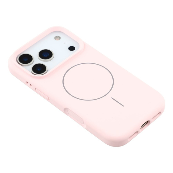 Θήκη σιλικόνης για iPhone 17 Pro Max, για MagSafe, αντικραδασμική, ροζ