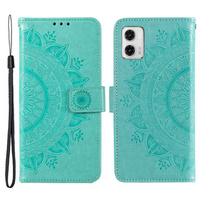 Θήκη με πτερύγιο για Motorola Moto G73 5G, Mandala Flower, πράσινη