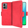Θήκη με πτερύγιο για Motorola Moto G14, Card Slot, κόκκινη