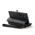 θήκη CASEME για Samsung Galaxy A55 5G, RFID Leather Wallet, με λουράκι ώμου, μαύρη